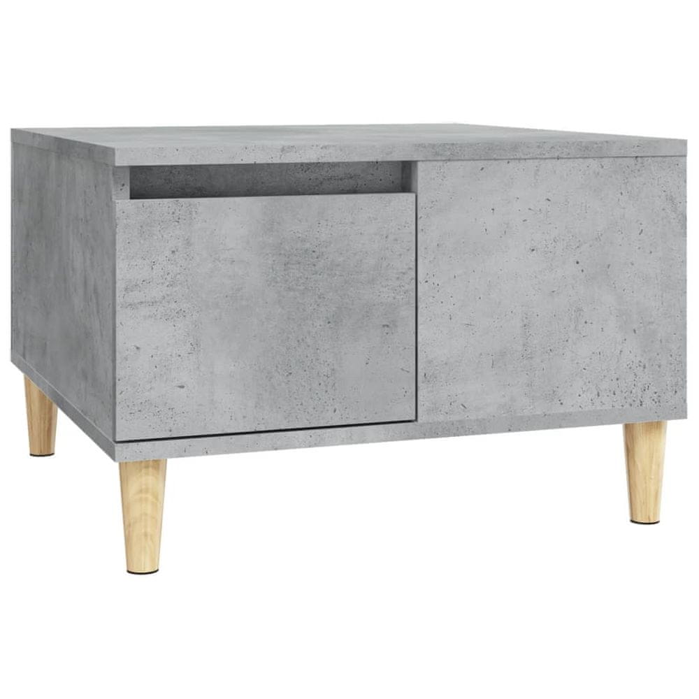 Vidaxl Konferenčný stolík betónový sivý 55x55x36,5 cm spracované drevo